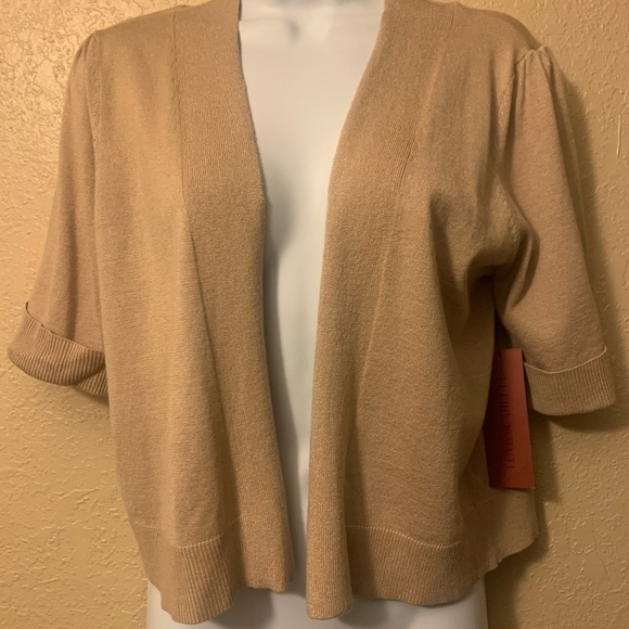 Love Scarlett Sweaters - LOVE SCARLETT Women’s Sz Large Beige Open Front Sweater